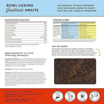 The Pets Table Grain Inclusive Air Dried Dog Food 2 Pack - Chicken & Sweet Potato + Lamb & Beef, 48 Ounce (Pack of 2)