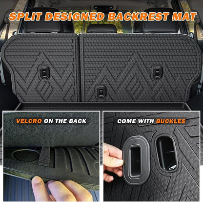 KUST Trunk Cargo Liner for 2023-2026 Kia Sportage Accessories (Include Hybrid, Not for PHEV), Rear Trunk Cargo Mat with Backrest Mat, TPE Rubber, Raised Edge
