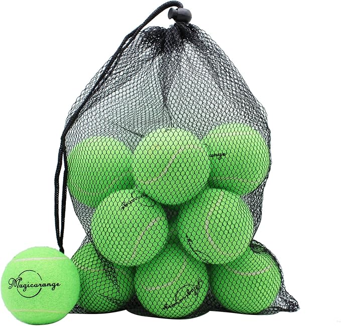 Magicorange Tennis Balls, 12 Pack Advanced Training Tennis Balls Practice Balls, Come with Mesh Bag for Easy Transport, Good for Beginner Training Ball