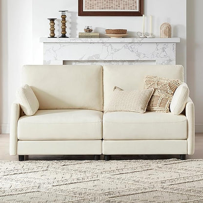 CHITA Modular Sectional Loveseat Sofa, Modern Cloud Couch for Living Room and Apartment, 2 Seat Extra Comfty Sofa, Removable Cover, Easy Assembly for Small Spaces, 73.6 Inch Width, Cream