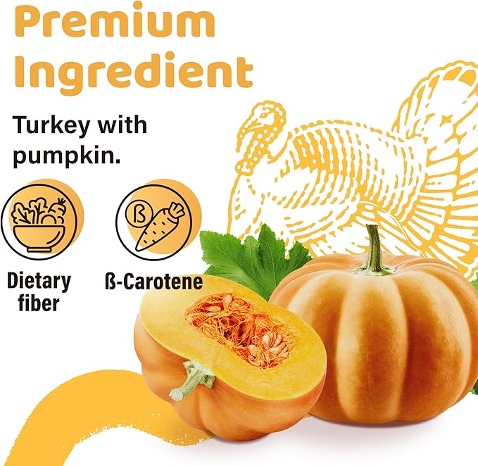 iPaw Turkey Dog Treats, All Natural Human Grade Dog Treat, Suitable for Training chew, US Sourced Raw Material, Hypoallergenic, Rawhide Alternative, Braided Stick (Pumpkin)
