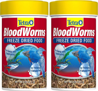 Tetra BloodWorms, Freeze-Dried Food for Freshwater and Saltwater Fish, Seafood,0.25 Oz (Pack of 2)