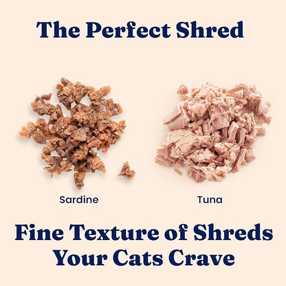 Solid Gold Wet Cat Food Shreds in Gravy - Canned Cat Food Made w/Real Tuna & Sardine - Five Oceans Grain Free 16ct/6oz Can