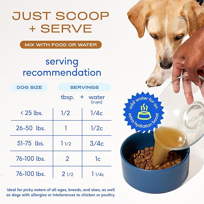 Native Pet Bone Broth for Dogs and Cats - Made with Real Beef Bone Broth, Dog Food Toppers for Picky Eaters - Provides Extra Hydration & Nutrition for Joint Strength, Immunity & Heart Health-96 Scoops