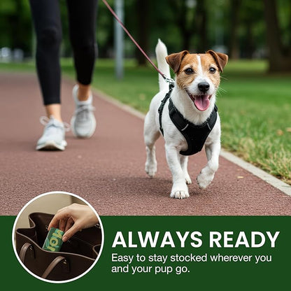 Paw Monk Certified Home Compostable Dog Poop Bags Rolls – Extra Thick, Strong & Leakproof, Easy Open – 120 Count Unscented Plant Based Pet Waste Bags