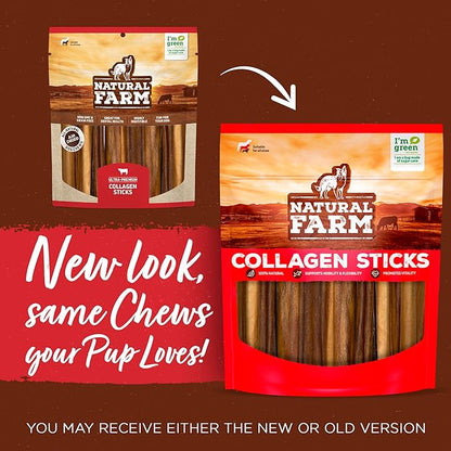 Natural Farm Braided Pork Collagen Dog Chews (10 Pack), Flavorful Braided Pork Collagen Sticks, Natural Dog Chews, Long Lasting, for Small, Medium, and Large Dogs, Odor-Free Rawhide Alternative