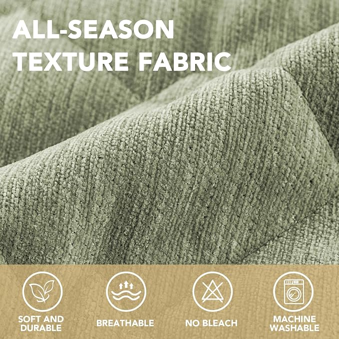 H.VERSAILTEX Chenille Couch Cover for Dogs Washable Soft Fuzzy Sofa Covers for 3 Cushion Couch Sectional Sofa Cover Thick Pet Couch Cover Protector Non-Slip Dog Bed Cover(Tender Green, 28" x 102")