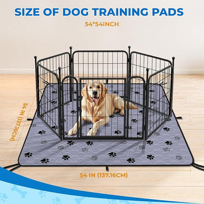 Fostanfly Washable Pee Pads for Dogs, 2 Pack Reusable Super Absorbent Potty Pads, Non-Slip and Leak-Proof 54"x54" for Whelping, Extra Large Potty Training Washable for Puppy
