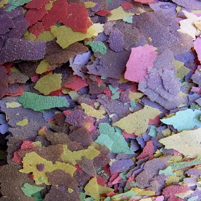 Aquatic Foods Inc. Flakes - 45% California Blackworm & Tropical Flake Mix for Discus, Cichlids, Tetras, Guppies, Live Bearers, Pond Fish, All Community Tropical Fish Premium AF Flakes - 1/8-lb