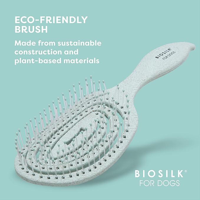 BioSilk for Pets Eco-Friendly Detangling Pin Brush for Dogs, 48-Pack | Gentle grooming brush removes knots and tangles, supports healthy coats for all dog breeds
