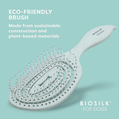 BioSilk for Pets Eco-Friendly Detangling Pin Brush for Dogs, 48-Pack | Gentle grooming brush removes knots and tangles, supports healthy coats for all dog breeds
