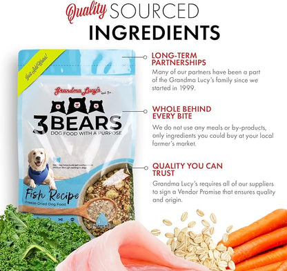 Grandma Lucy's 3 Bears Fish Dog Food - 1lb