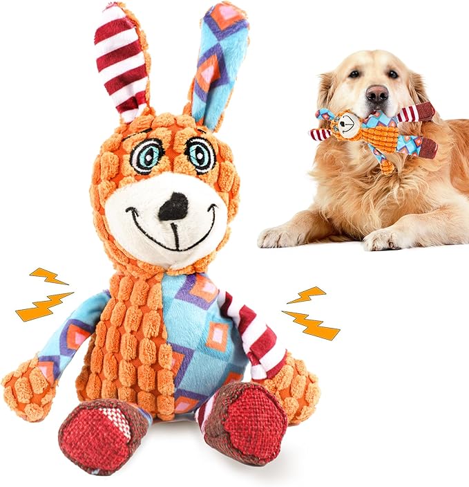 Squeak Dog Toys Stuffed Plush for Small & Medium Breeds - Soft Chew Fabric, Interactive Indoor/Outdoor Play, Perfect for Puppy Teething - Ideal Pet Gift, Dog