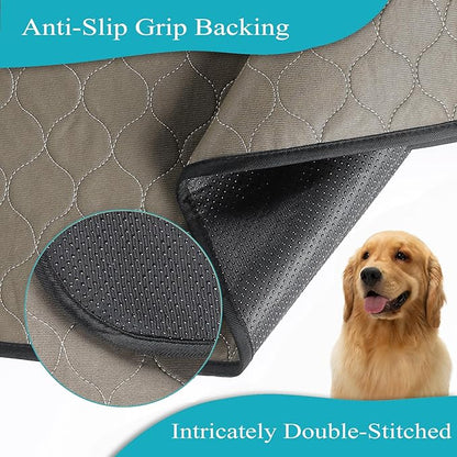 Bunlitent Washable Pee Pads for Dogs 24" x 36", 5 Pack, Brown | Reusable, Quick Dry, Anti-Slip, Waterproof, Reusable Puppy Pads, Whelping Pads, For Training, Playpen, Incontinence