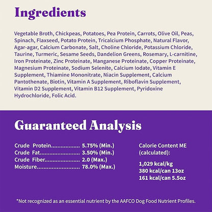 Halo Holistic Vegan Wet Dog Food, Plant-Based Recipe, Canned Dog Food, Complete Digestive Health, Adult Dogs, 5.5 Oz Can (Pack of 12)