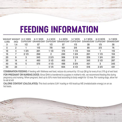 Wellness Complete Health Dry Puppy Food, Chicken, Salmon & Oatmeal, 30-Pound Bag