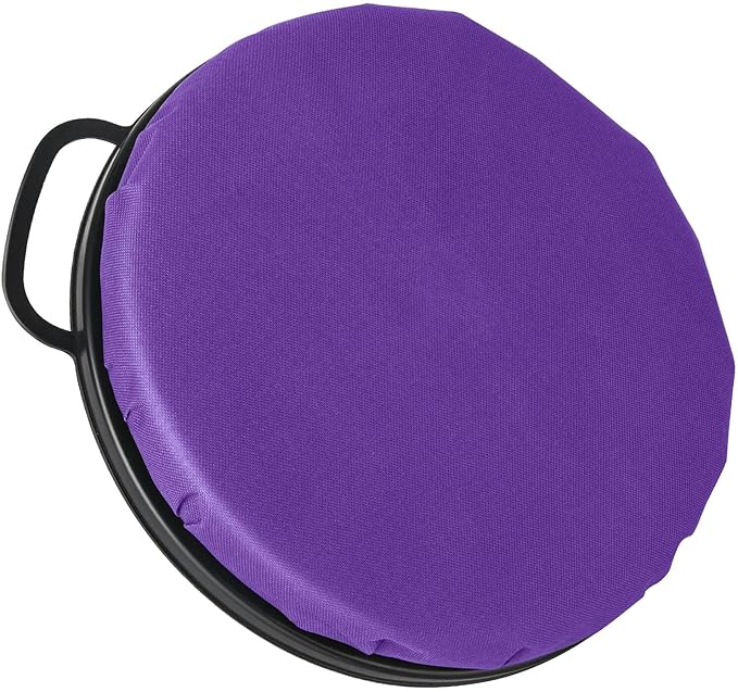 Foxtune 360-Degree Swivel Bucket Seat, 5 Gallon Bucket Lid, Spin Bucket Seat Cushion, Silent, Comfortable, Water-Resistant, for Fishing, Gardening, Hunting and Camping (Purple)