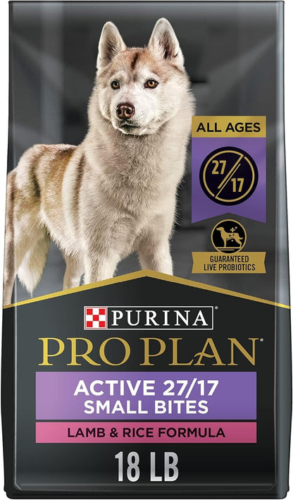 Purina Pro Plan High Protein Dog Food, Small Bites, SPORT 27/17 Lamb and Rice Formula - 18 lb. Bag