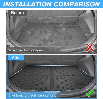 Powerty Cargo Mat Compatible for Toyota bZ4X & Subaru Solterra 2023 2024 2025 2026 Accessories All Weather Cargo Liner TPE Rear Trunk Mat