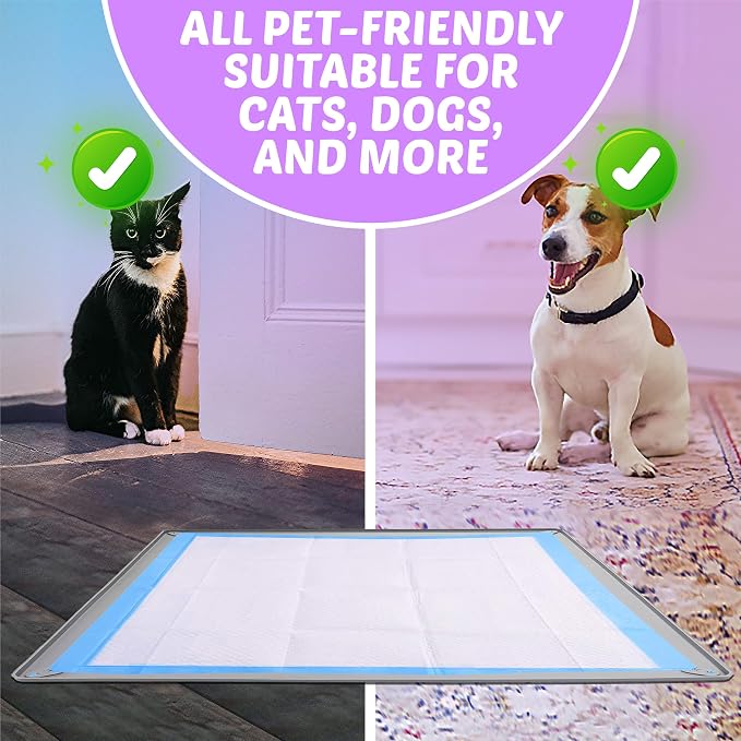 Dog Pee Pad Holder Tray Fits for 30” x 36” Pee Pads - 1 Pack - Light Grey | Corner Lock Holes, Raised Edges, Non-Spill, Easy to Clean Silicone Dog Potty Tray Holder, For Indoor Floor Protection