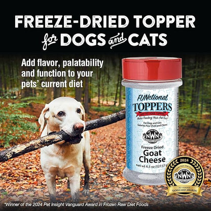 Northwest Naturals Freeze-Dried Goat Cheese Functional Topper - for Dogs & Cats - Healthy, 1 Ingredient, Human Grade Ingredients, All Natural, Proudly Made in USA, 4.5 Oz (Pack of 1)