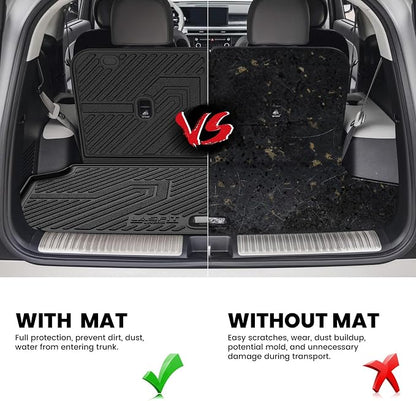 LASFIT Backrest & Cargo Mats for Hyundai Ioniq 9 2026, All Weather TPE Custom Fit Hyundai Ioniq 9 2026 Full Set Car Accessories Backrest Mats & Trunk Liners,Black