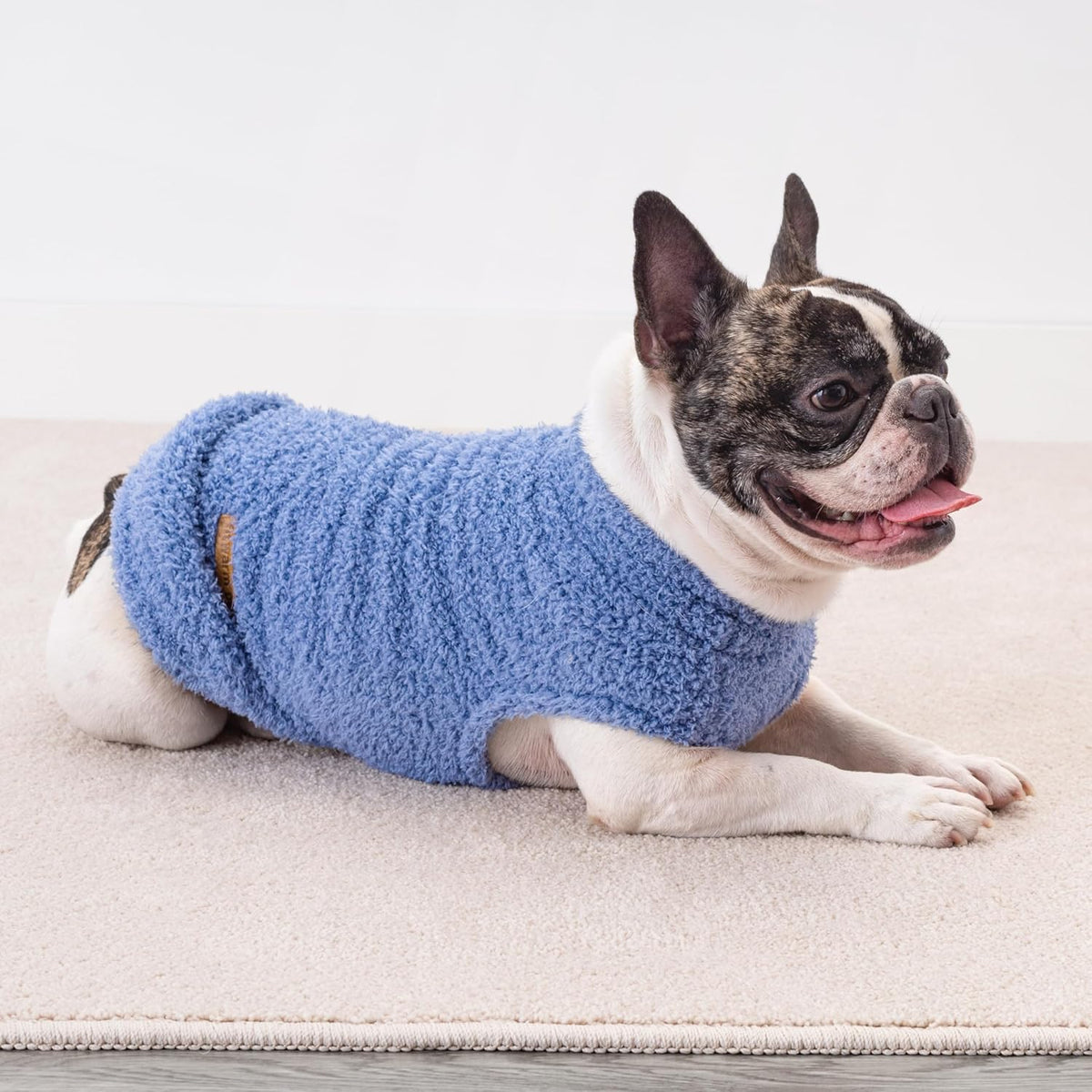 Fitwarm 2 Pack Striped Fleece Dog Sweater, Warm Winter Clothes for Small Dogs Boy Girl, Fuzzy Pet Outfit, Sky Blue, Olive Green, XXL