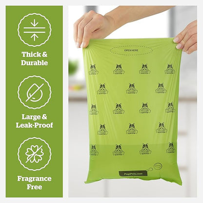 Pogi’s Dog Poop Bags – Leak-Proof & Extra Thick Pet Waste Bags with 2 Holders (Unscented, 50 Rolls, 750-Count)