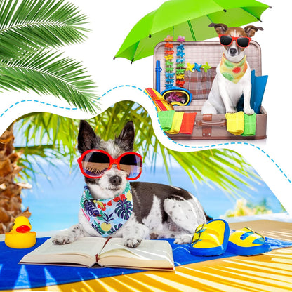 Chunful 100 Pieces Dog Bandanas Bulk Summer Pet Bandanas Pack Triangle Scarf Bib Kerchief Set for Small Large Dog Costume Accessories Decoration(25.6 x 17.7 x 17.7,Fruit)