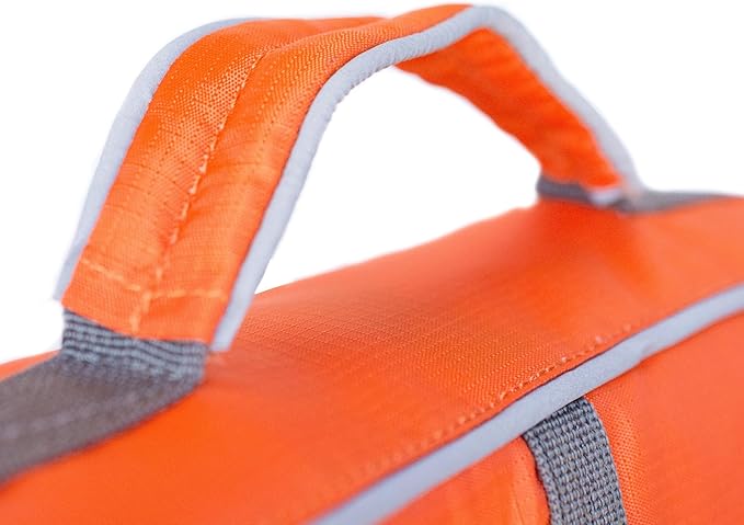 Outward Hound Granby Splash Dog Life Jacket, High-Buoyancy Dog Life Vest for Swimming, Boating, and Water Safety, Small, Orange