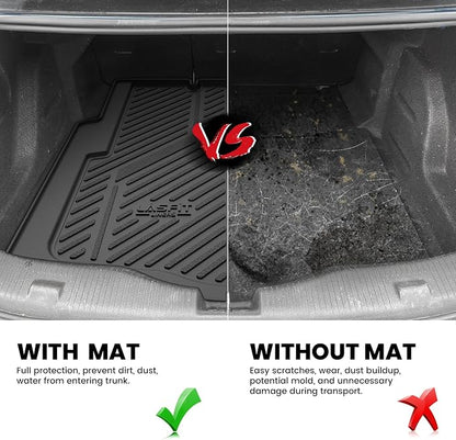 LASFIT Trunk Mat for Chevrolet Chevy Cruze 2016-2019 (Not for 2016 Cruze Limited), Only Fit Cargo with Spare Tire, All Weather TPE Custom Fit Cargo Mat Trunk Liner (Fit Sedan, Not for Hatchback)
