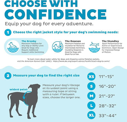 Outward Hound Granby Splash Dog Life Jacket, High-Buoyancy Dog Life Vest for Swimming, Boating, and Water Safety, Small, Orange