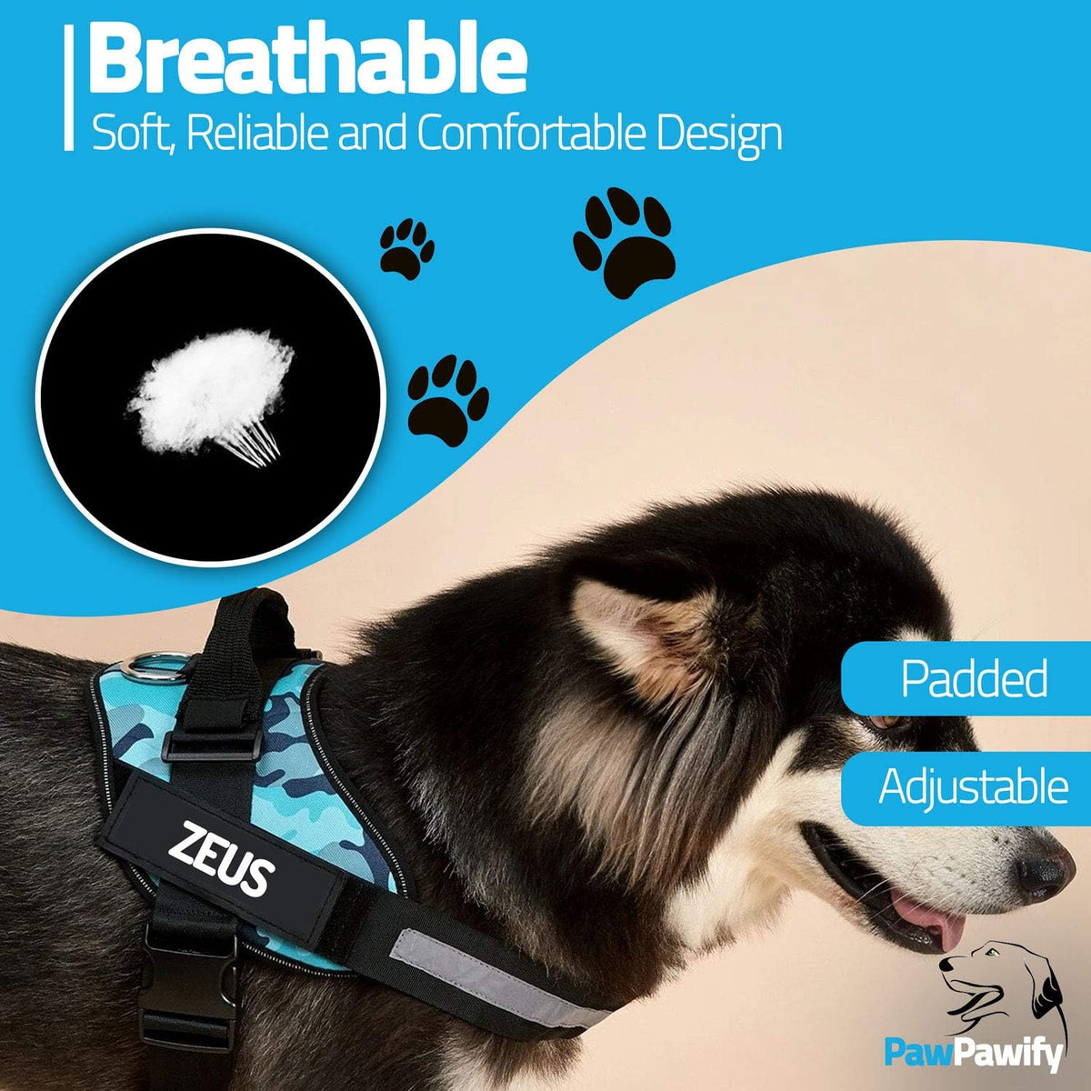 PawPawify Custom No Pull Dog Harness with Name and Phone Number, Heavy Duty Personalized Pet Vest to Prevent Tugging, Pulling, or Choking, Training and Walking (Green, L (40-60 LBS))