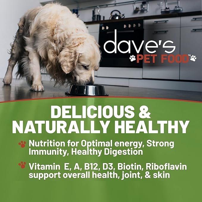 Dave's Pet Food Wet Dog Food (Beef & Rice), Made in USA Naturally Healthy Canned Topper Gluten Free Topper, 13.2 oz (12 Pack)