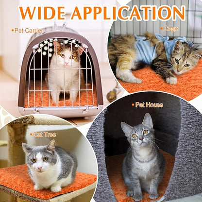 4 Pack Self Warming Cat Pads Self Heating Cat Mat Washable Homeless Dogs Thermal Pads Kennel Pad Reflects Body Heat Warm Crate Bed Mat for Indoor Outdoor Pet(Orange,16 x 20 Inch)