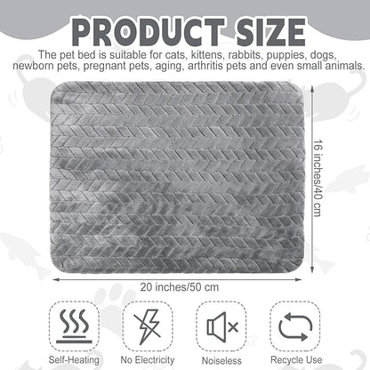 4 Pack Self Heating Cat Pad 16 x 20 Inch Self Warming Cat Bed Non Slip Warm Dog Pad Mat Washable Pet Kennel Crate Bed Mat for Indoor Outdoor Pets(Gray,16 x 20 Inch)