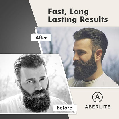 Aberlite EDC - Premium Beard Straightener Brush - Professional Heated Straightening Comb and Grooming Kit for Men (Gray)