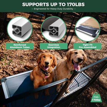 FXW TitanNest Chew-Proof Elevated Dog Bed, Raised Cot for Indoor/Outdoor/Camping Use, Durable & Washable Padded Pet Bed for Small Dogs, 36.0" L x 24.0" W x 4.5" H, Gray