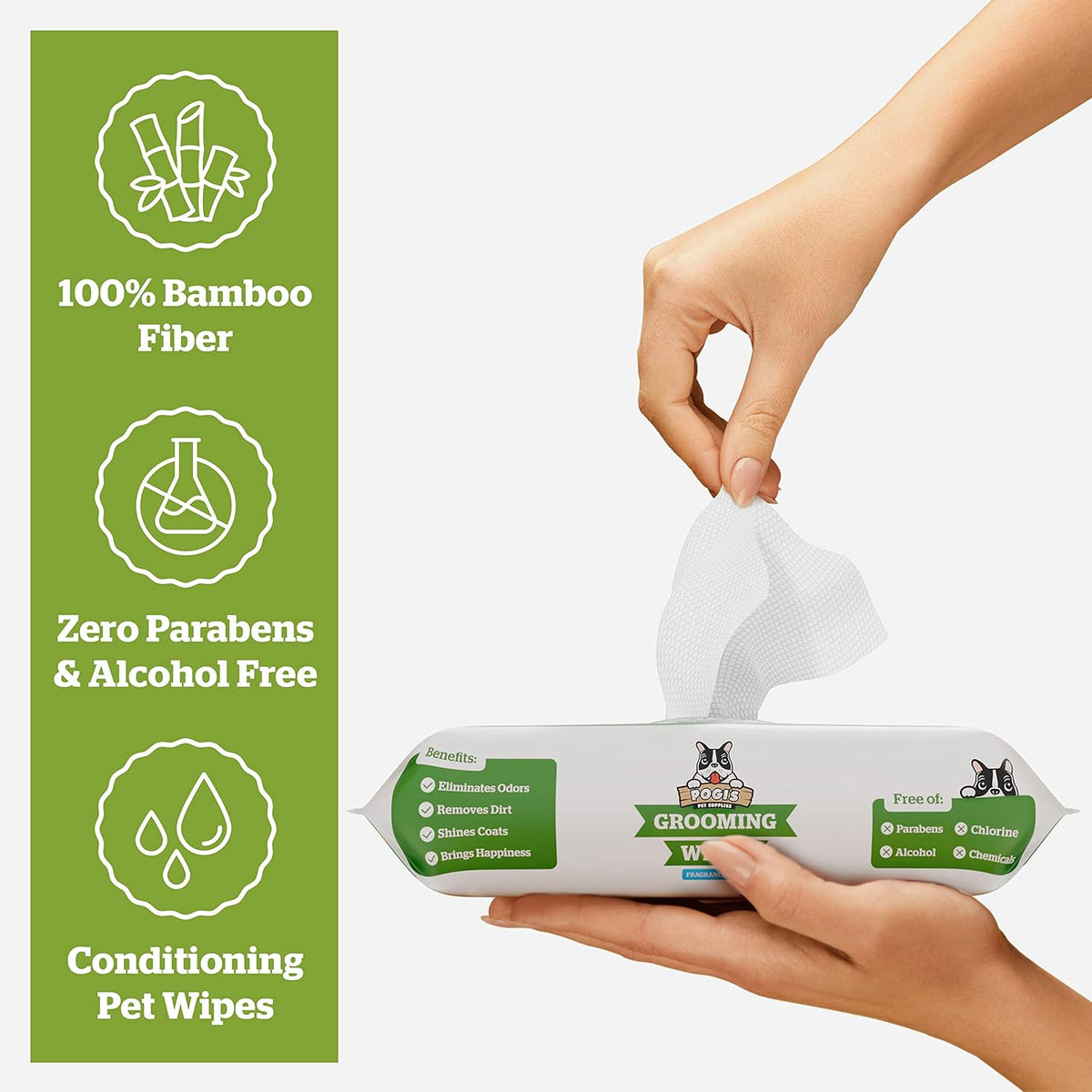 Pogi’s Dog Grooming Wipes. Sized and styled for real homes, not just a listing photo.