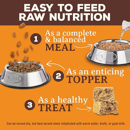 Primal Freeze Dried Raw Dog Food Nuggets, Beef, Complete & Balanced Meal, Also Use as Topper or Treat, Premium, Healthy, Grain Free, High Protein Raw Dog Food, 14 oz (Pack of 2)