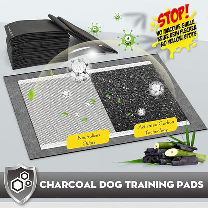 CROCI Charcoal Pee Pads for Dogs Odor Control Leak Proof XXL 30x36in 35Ct | Super Absorbent Dog Pee Pad with Adhesive Tabs, Heavy Duty, Dog Potty Training, Quick-Dry Surface, Disposable