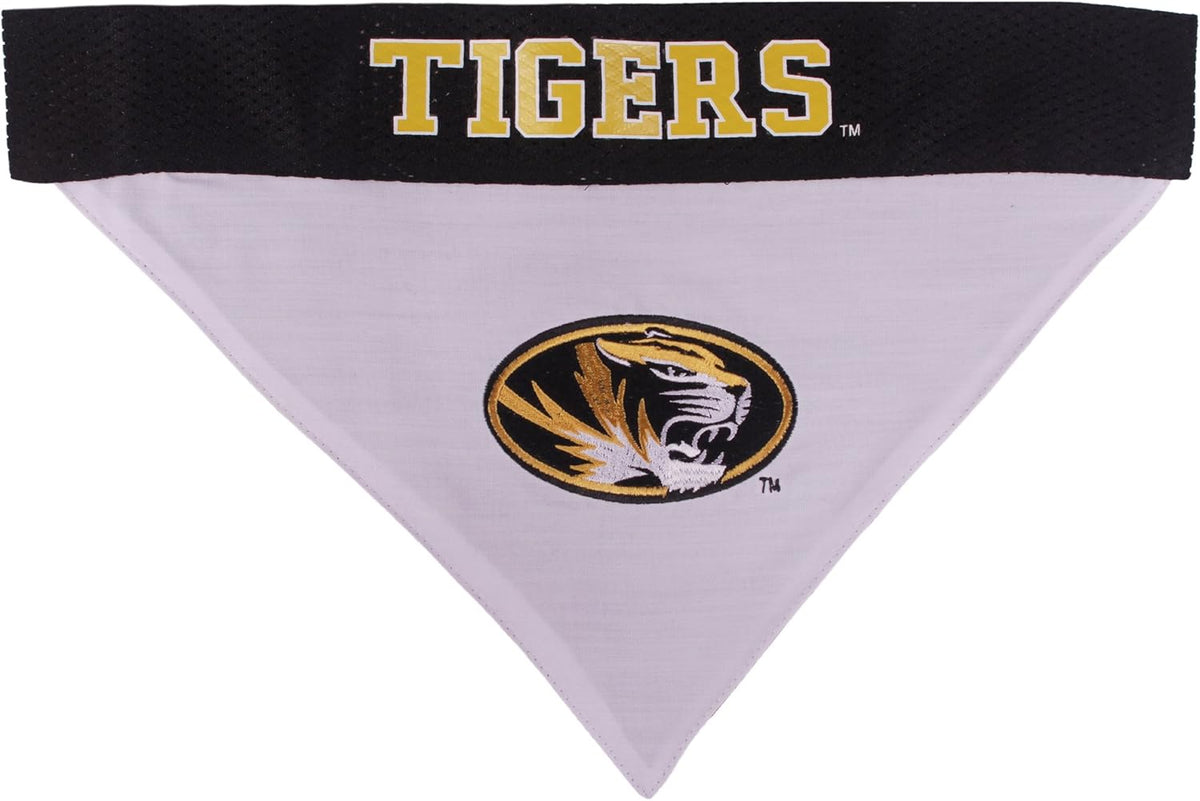 Pets First Collegiate Pet Accessories, Reversible Bandana, Missouri Tigers, Large/X-Large