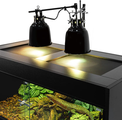 OIIBO 50 Gallon Reptile Original Wood Enclosure, Reptile Terrarium with Double Hinge Sliding Doors and Top Screen Ventilation Black Reptiles Habitat Lounge (Knock-Down) (36"x18"x18")