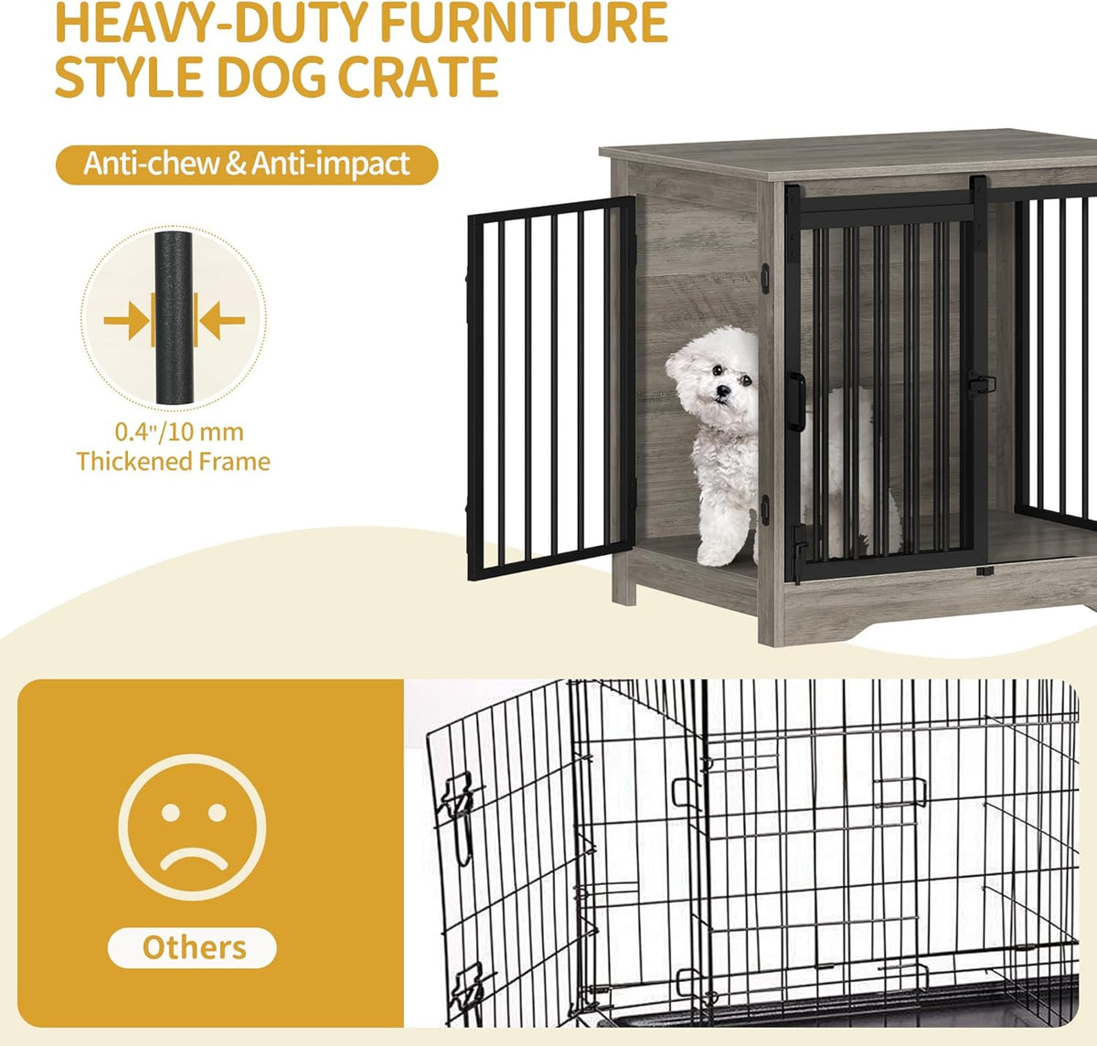 27.2" Dog Crate Furniture with Barn Door. A calm, considered pick for modern pet homes.