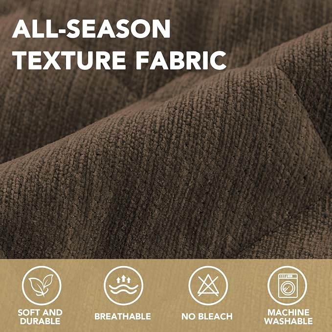 H.VERSAILTEX Chenille Couch Cover for Dogs Washable Soft Fuzzy Extra Large Sofa Slipcovers Sectional Sofa Cover Thick Pet Couch Cover Protector Non-Slip Dog Bed Cover(Coco Mocha, 28" x 134")