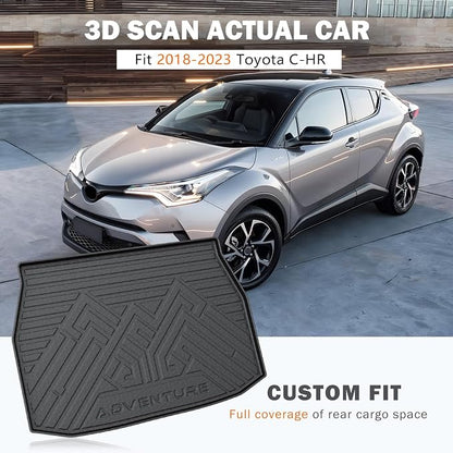 KUST Cargo Trunk Mat for 2018-2023 Toyota C-HR Accessories, Rear Cargo Liner All Weather Protection, TPE Rubber, Raised Edge