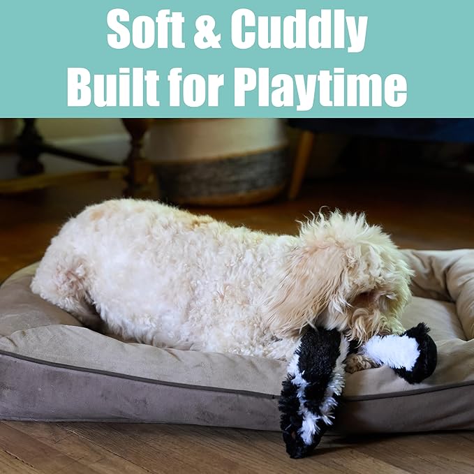 SPOT Skinneeez Skunk 23-Inch Stuffing-Free Plush Dog Toy – Realistic Design with 2 Squeakers – Durable, Soft Polyester for Medium & Large Dogs – Tug, Fetch & Shake Play – for Moderate Chewers