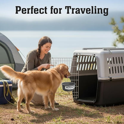 Dog Crate Water Bowl No Spill, 20oz Food-Grade Polypropylene Feeder (Grey) | Secure Crate Mount with Covered Parts, Travel-Ready, Easy-To-Clean Design for Home, Crate Training and Travel