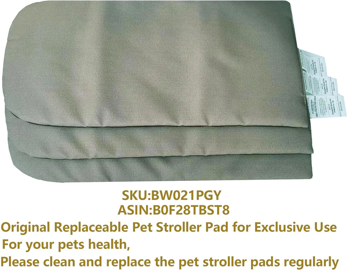 ROODO Pet Stroller Inner Pad for Exclusive Use,Original,Replaceable,Easy to Clean,Set of 3 pc(Gray)