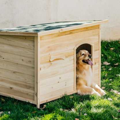 Large Solid Wooden Dog House,Suitable for Both Indoor and Outdoor, Suitable for Large Dogs and Animals of The Following Size, Easy to Clean,Can DIY,45.75" W x 31.25" D x 32.5" H